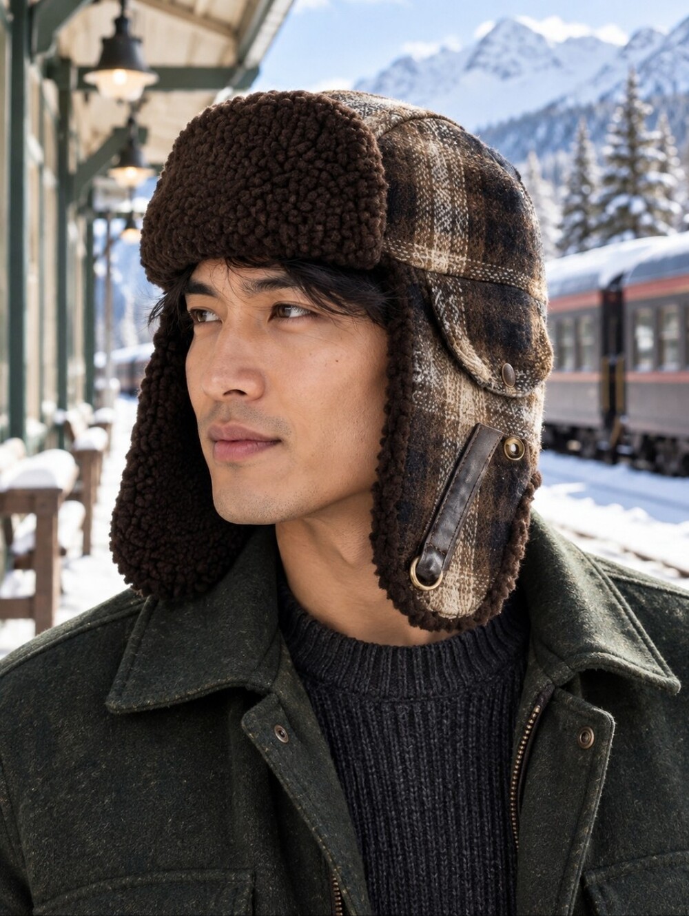 Stetson Plaid Trapper Hat L Wool Blend Sherpa Ear Flaps NWT STW521
